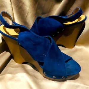 Nine West “Blue Suede Shoes” Wedges